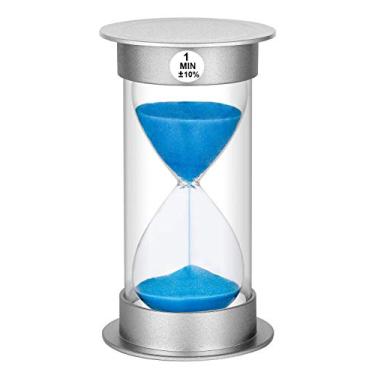 Imagem de Temporizador de ampulheta SuLiao 1/2/3/5/10/15/30/45/60 minutos para crianças, jogos, sala de aula, cozinha, decoração..., Azul, 1 min