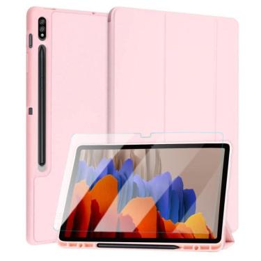 Imagem de Capa smartcase tpu slot para galaxy tab s7 plus t790 + vidro