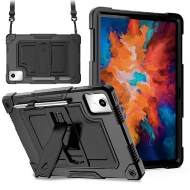 Imagem de Doemoil Capa para Lenovo Tab M11 11 polegadas TB330FU/TB330XU, Lenovo Tab K11 LTE TB330XU Capa infantil com suporte à prova de choque para tablet Lenovo M11/K11 LTE de 11 polegadas (preta/preta)