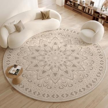 Imagem de Tapete redondo grande área sala de estar sofá tapetes quarto cabeceira mesa estudo anti deslizamento, f, 300x300cm