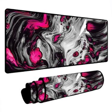Imagem de Mouse Pad Gamer Deskpad Speed Extra Grande Profissional com Borda Costurada (90x40) - Abstrato Rosa