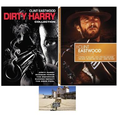 Imagem de Clint Eastwood 9 Movie DVD Collection Dirty Harry Complete Series & Spaghetti Westerns Includes Bonus Western Movie Art Card