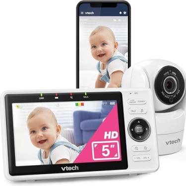 Imagem de VTech Upgraded Smart WiFi Baby Monitor VM901, 5-inch 720p Display, 1080p Camera, HD NightVision, Fully Remote Pan Tilt Zoom, 2-Way Talk, Free Smart Phone App, Works with iOS, Android