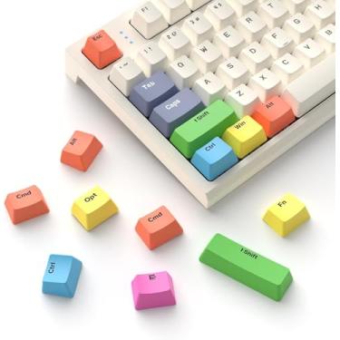 Imagem de ZIYOU LANG Conjunto de 13 teclas coloridas PBT tingidas com perfil ergonômico OEM para DIY 61/84/96/104 Key TKL 60% Gateron Kailh Box Cherry MX Cross Type Switch Teclado mecânico ANSI para jogos (cor
