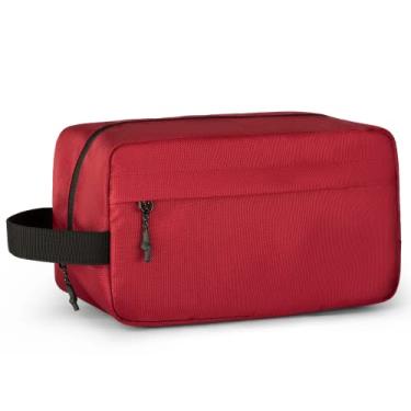 Imagem de Vorspack necessaire de pendurar para homens, bolsa de barbear resistente à água para viagem, Maroon, One Size