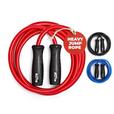 Imagem de Corda de pular pesada Elite Jumps Muay Thai 2.0 - Projetada para treinamento de alta intensidade, Muay Thai e MMA - Cordas de salto pesadas de PVC de 500 g para fitness