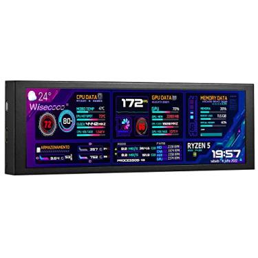 Imagem de Mini monitor de 7,84 polegadas HD IPS 1280x400 Tela secundária Tela LCD de barra esticada com caixa para laptop Velocidade do computador Temperatura do Windows Aida64 Monitoramento da GPU da CPU