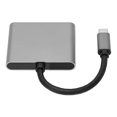 Imagem de Hub de Interface Multimídia Tipo C para Alta Definição, Conversor Portátil Compacto de Alta Definição 4K para Laptops para Sistemas para Laptops Com Operacional