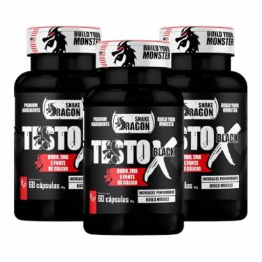 Imagem de Kit 3x Vitaminas e Minerais X Black 60 Capsulas Masculino Feminino Suplemento em Cáps Boro Magnésio Vitamina B6 B12 e D 100% Natural Fonte de Calcio Rico em Zinco Niacina Magnesio Matéria Prima Importada - Snake Dragon