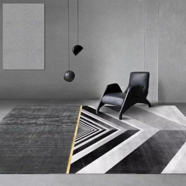 Imagem de Tapete com padrão de cor, decoração moderna para sala de estar, tapetes abstratos, tapete grande para sala de estar, tapete macio de flanela 7.200 x 250 cm 78,7 x 98 pol.