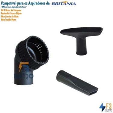 Imagem de Kit 3 Bicos Redondo Escova, Canto e Carpete Aspiradores de Pó Britania
