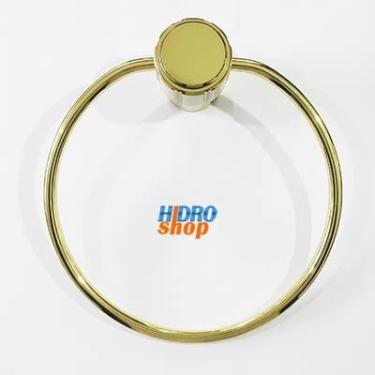 Imagem de Porta Toalha Argola Deca Maxim Dourado Com Bege - 2050E75BEDO