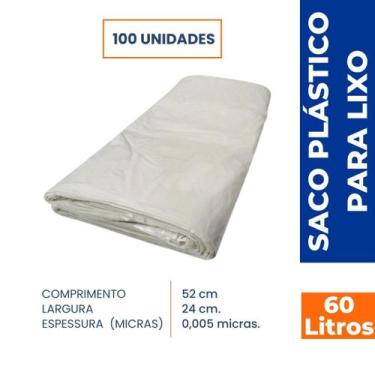 Imagem de Saco de Lixo Branco Leitoso P/ 60 Litros C/ 100 Un. - TAMAROZZI
