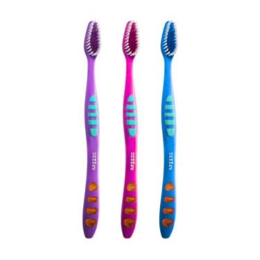 Imagem de Kit 3 Escovas Dental Super Joy Cerdas Macias Onduladas Klin - MARCO BO
