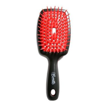Imagem de Escova Cabelo Raquete Vazada Pequena Cerdas Plástico Bonitta, Rosa Neo