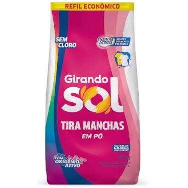 Imagem de Tira Manchas Em Pó Sem Cloro Sachê Girando Sol 800G, Sabão Em Pó Tira Manchas, Rosa, Poderoso Contra As Manchas Mais Difíceis, Branco Mais Branco, Colorido Mais Vivo, Sua Casa Merece O Melhor Cuidado