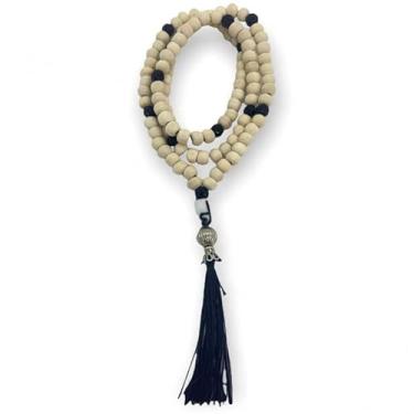 Imagem de Meta Atacado, Japamala dos Orixás de Madeira 108 Contas 8 mm-Escolha a Cor Cor:Preto Velho Pompom