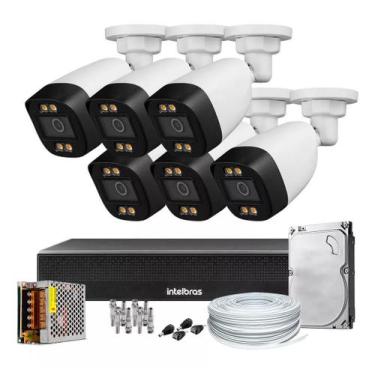 Imagem de Kit 6 Câmeras Segurança Color Dvr Intelbras 1008c Hd 500gb