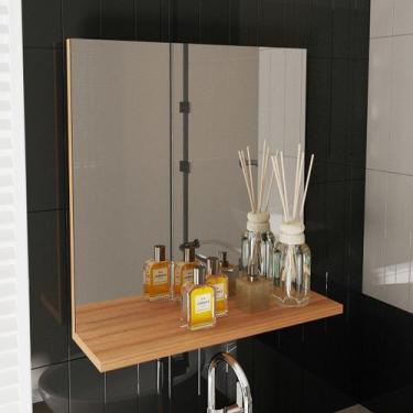 Imagem de Espelho Decorativo 46,5 X 45 Cm Bn3642 Amêndoa - Tecno Mobili, Marrom,