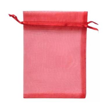 Imagem de 100 Saquinhos  organza 20x30 vermelho lembrancia artesanato - OKABOX