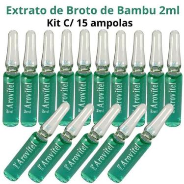 Imagem de Arovitel Broto De Bambu 2ml -kit 15 Ampolas Nutrição Intensa