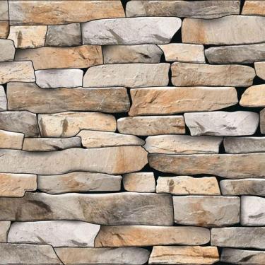 Imagem de Papel De Parede Adesivo Lavável sala Canjinha Pedra Rustica 10m - Deli