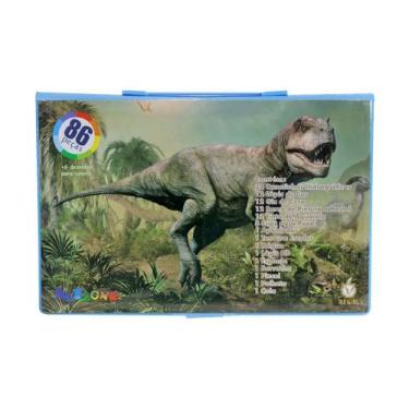 Imagem de Maleta escolar estampa dinossauro com 86 peças - EQP PRESENTES