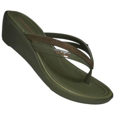 Imagem de Tamanco Anabela Azaleia 18787 Feminino - Verde Militar, Verde militar,