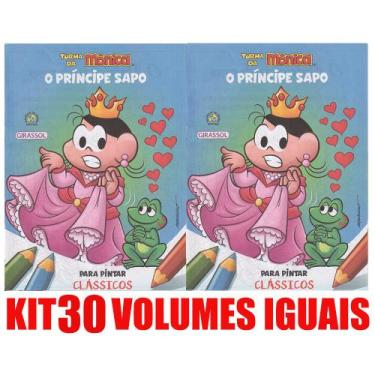 Imagem de O Principe Sapo Livro Para Pintar Kit C/30 Lembrancinha - Girassol