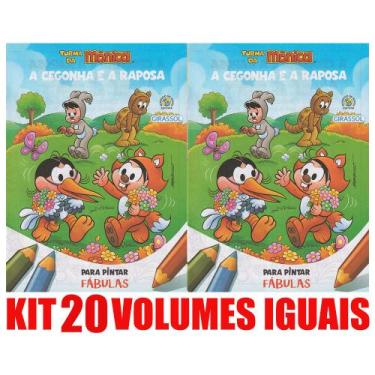 Imagem de A Cegonha E A Raposa Livro Para Pintar Kit C/20 Lembrancinha - Girasso