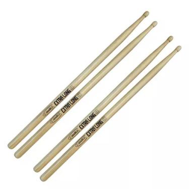 Imagem de Kit 2 Pares Baqueta 5B Extra Longa Ponta De Madeira C.Ibanez