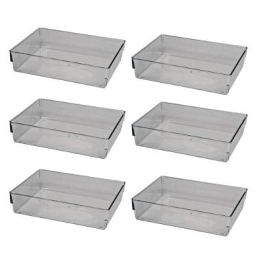 Imagem de Kit 6 Organizador Acrílico Empilhavel Cozinha Gaveta Escritorio Maquia