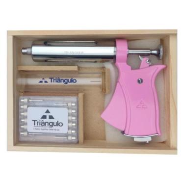 Imagem de Seringa veterinária aut. 50ml completa caixa madeira (cabo: colorido) 