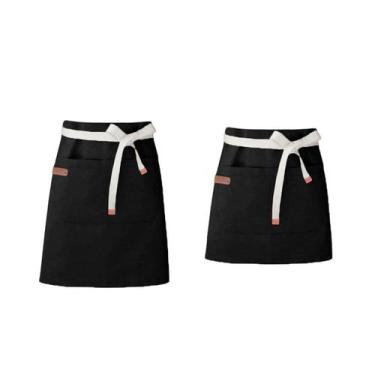 Imagem de Avental de Cintura Preto Cafeteria Barbearia Bistro Loja 2un - CASACHA