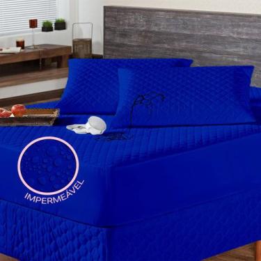 Imagem de Kit Capa Impermeável para Colchão Casal Padrão + 02 Protetor Impermeáv