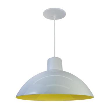 Imagem de Kit 8 Luminária Pendente Chinesa 33cm Interior Amarelo Com Fiação 110/