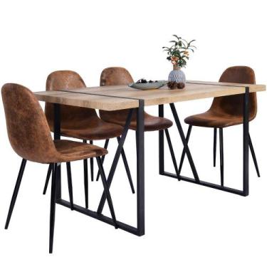 Imagem de Conjunto de Jantar 5 Peças Vexa Marrom Just Home Collection - Cerâmica