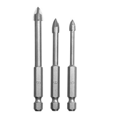 Imagem de Jogo De 3 Brocas Tungstênio Para Furar Vidro Porcelanato - IDEA+PRO