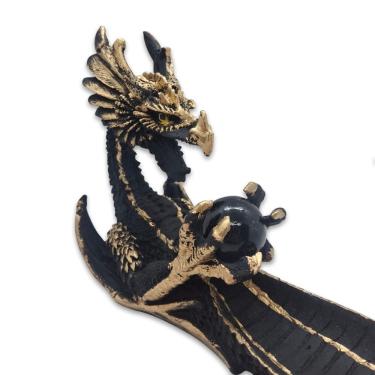 Imagem de Incensário Vareta Dragão Mágico Bola de Cristal 33cm Preto