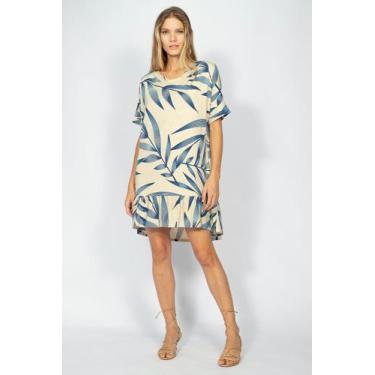 Imagem de Vestido Curto Amazonia Vital Malha Mullet Amplo Bambu Azul