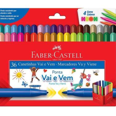 Imagem de Canetinha Vai e Vem 36 Cores FABER-CASTELL