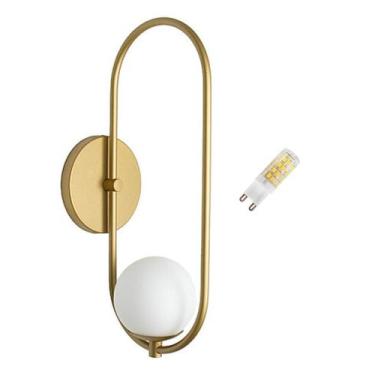 Imagem de Arandela Parede Oval Jabuticaba Interna Externa Dourado +Led - arandel