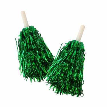 Imagem de PomPom Metalizado 1 par Líder de Torcida Festa - RCcommerce, Verde