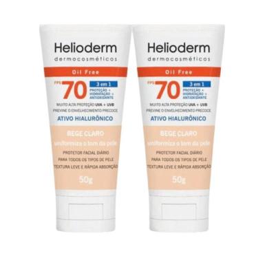 Imagem de Kit C2 Protetor Ácido Hialurônico Bege Claro FPS70 Helioderm - KLEY HE