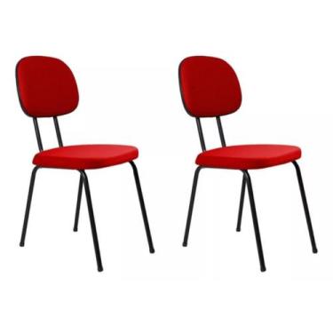 Imagem de Kit 2 cadeiras palito fixa para recepção igreja recepção sala de esper