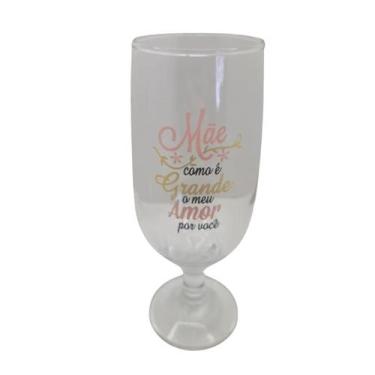 Imagem de Taça Frase Mãe Amor Personalizada Presente Vidro 300 ml - META ATACADO