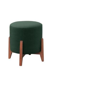 Imagem de Puff Decorativo Luxo Thor Banqueta Em Veludo - Neros Interiores, Verde