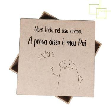 Imagem de Caixa para Dia dos Pais Decorada Bento Quadrada em MDF 15x15x5 - Expre