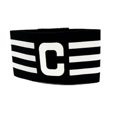 Imagem de Faixa de Capitão Braçadeira de Futebol Preta e Branca Estilo Boleiro