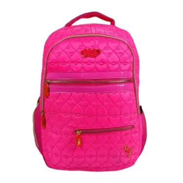Imagem de Mochila Juvenil Bolsa Escolar Grande Reforçada Costas - ELLO, rosa